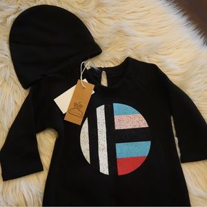 NWT Two in a Castle baby romper black with color shapes size 9M adorable!